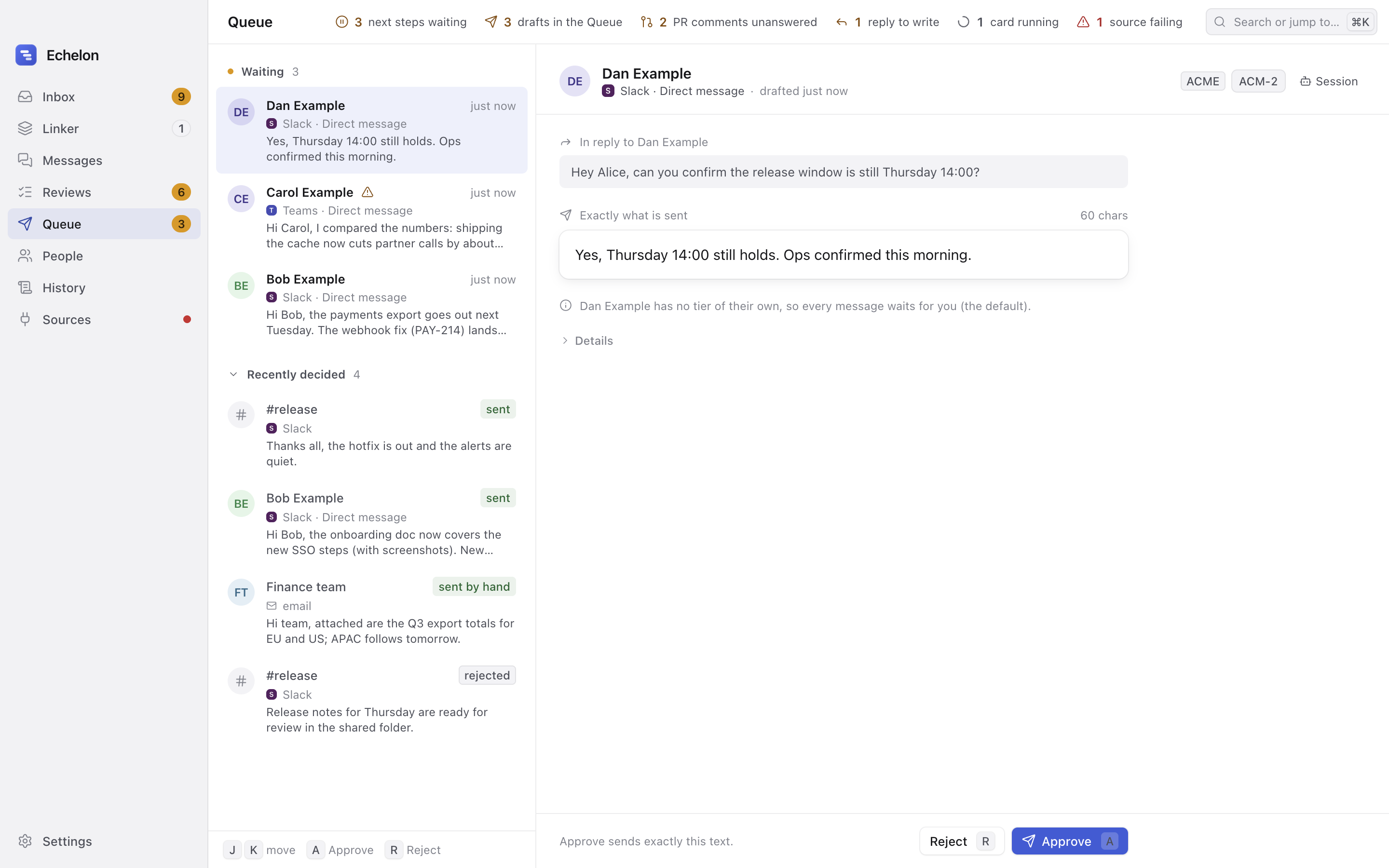 Echelon App UI